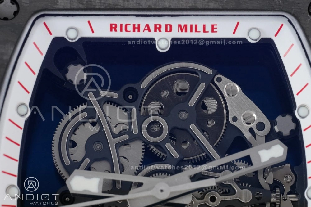 HighPerformance RM055 NTPT APSF 1:1 Best Edition White Bezel Red Crown on Rubber Strap RMUL2 Super Clone 1231