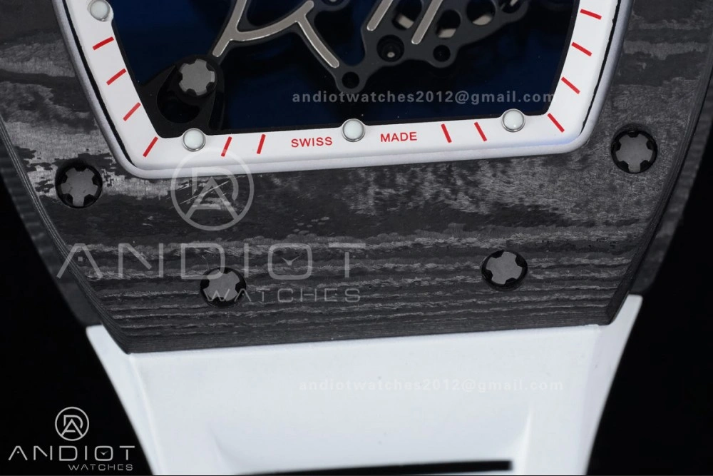 HighPerformance RM055 NTPT APSF 1:1 Best Edition White Bezel Red Crown on Rubber Strap RMUL2 Super Clone 1231