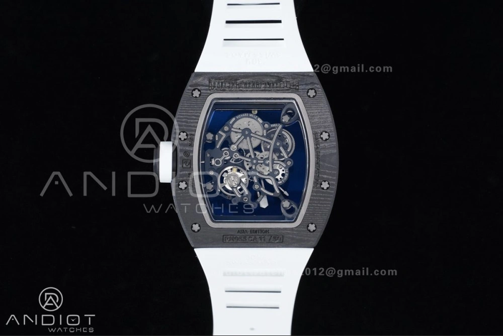 HighPerformance RM055 NTPT APSF 1:1 Best Edition White Bezel Red Crown on Rubber Strap RMUL2 Super Clone 1231