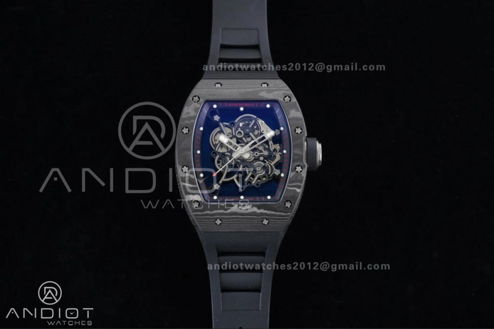 RM055 NTPT Ti APSF 1:1 Best Edition Black Inner Bezel Black Crown on Black Rubber Strap RMUL2 Super Clone Original 1232