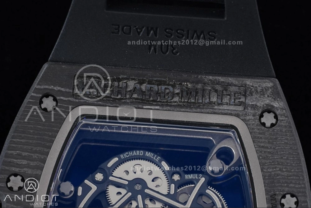 RM055 NTPT Ti APSF 1:1 Best Edition Black Inner Bezel Black Crown on Black Rubber Strap RMUL2 Super Clone Original 1232