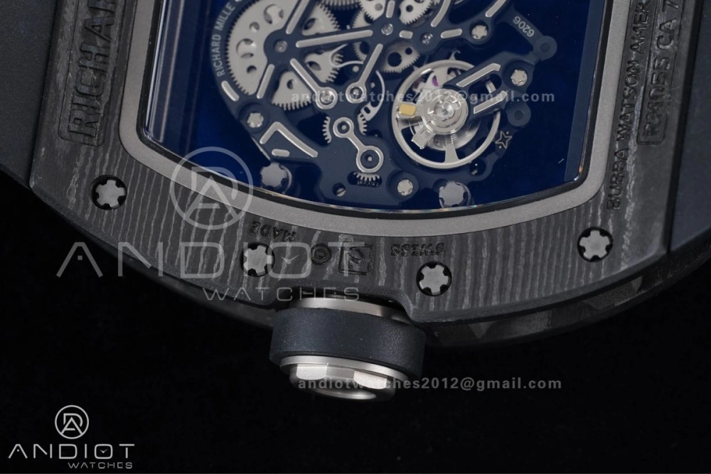 RM055 NTPT Ti APSF 1:1 Best Edition Black Inner Bezel Black Crown on Black Rubber Strap RMUL2 Super Clone Original 1232