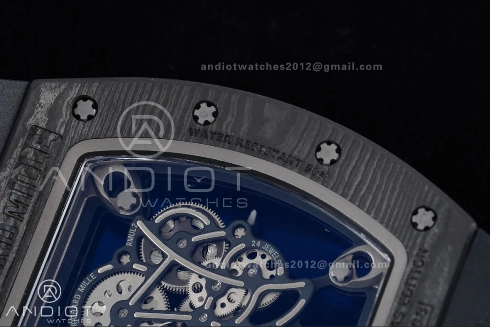 RM055 NTPT Ti APSF 1:1 Best Edition Black Inner Bezel Black Crown on Black Rubber Strap RMUL2 Super Clone Original 1232