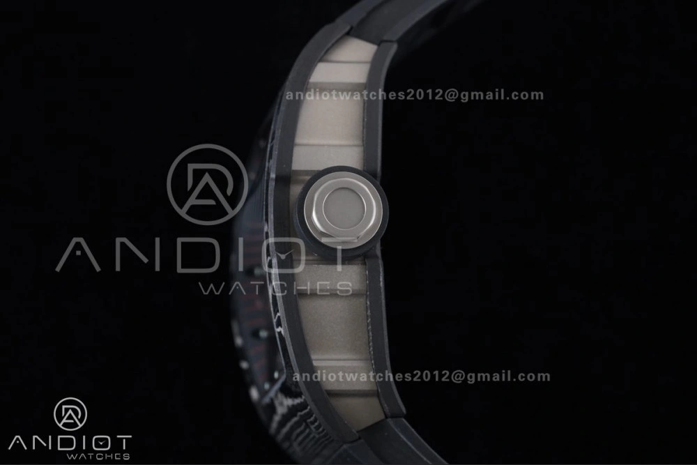 RM055 NTPT Ti APSF 1:1 Best Edition Black Inner Bezel Black Crown on Black Rubber Strap RMUL2 Super Clone Original 1232