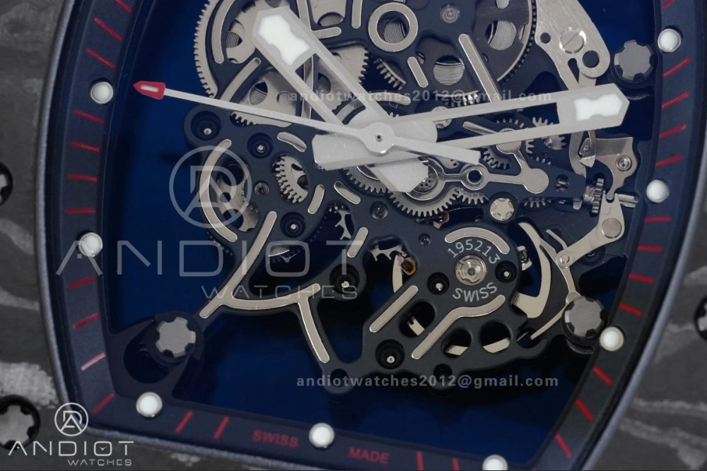 RM055 NTPT Ti APSF 1:1 Best Edition Black Inner Bezel Black Crown on Black Rubber Strap RMUL2 Super Clone Original 1232
