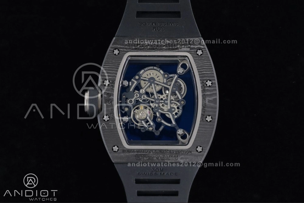 RM055 NTPT Ti APSF 1:1 Best Edition Black Inner Bezel Black Crown on Black Rubber Strap RMUL2 Super Clone Original 1232