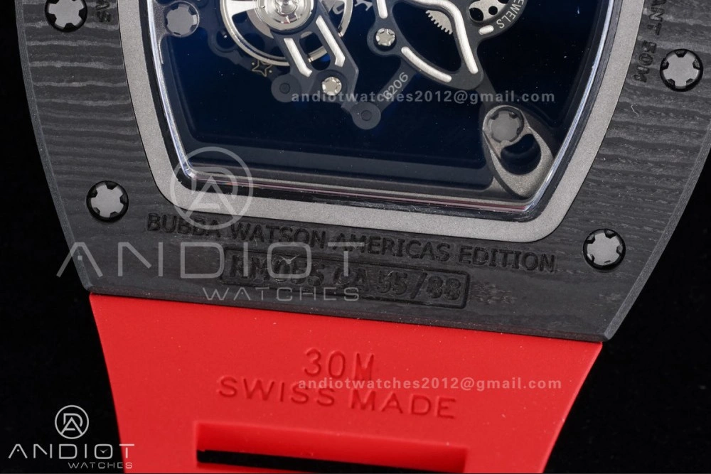 Thermal RM055 NTPT Ti APSF 1:1 Best Edition Black Inner Bezel Red Crown On Red Rubber Strap RMUL2 Super Clone 1235