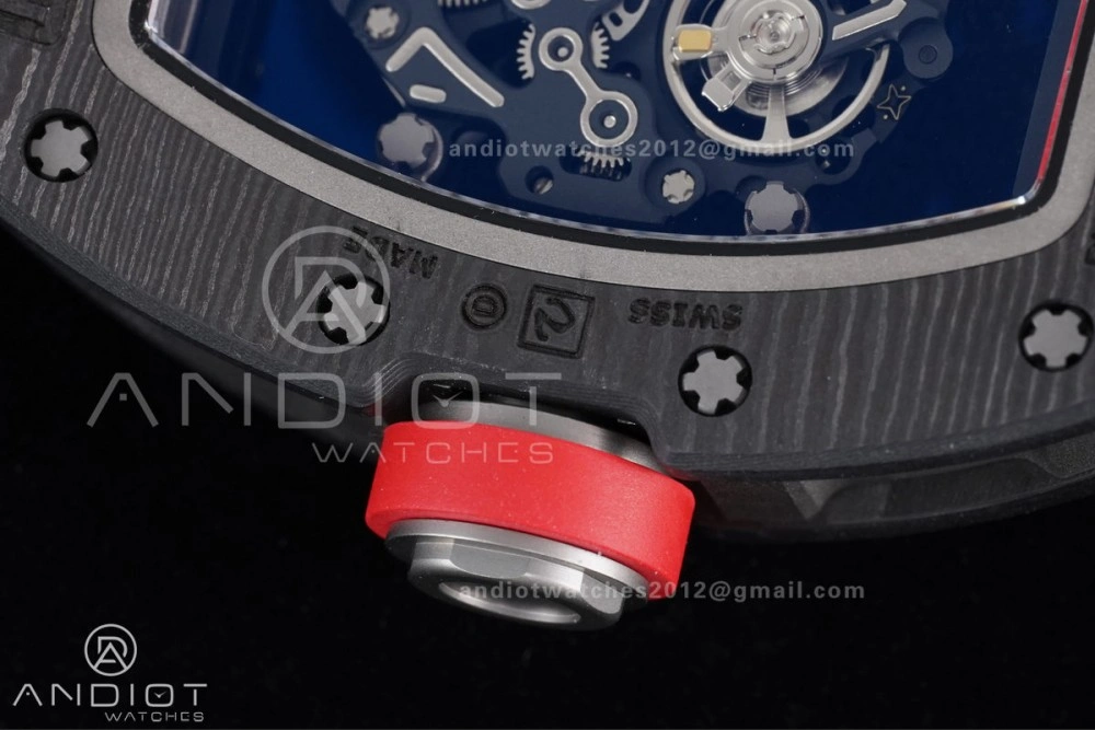Thermal RM055 NTPT Ti APSF 1:1 Best Edition Black Inner Bezel Red Crown On Red Rubber Strap RMUL2 Super Clone 1235