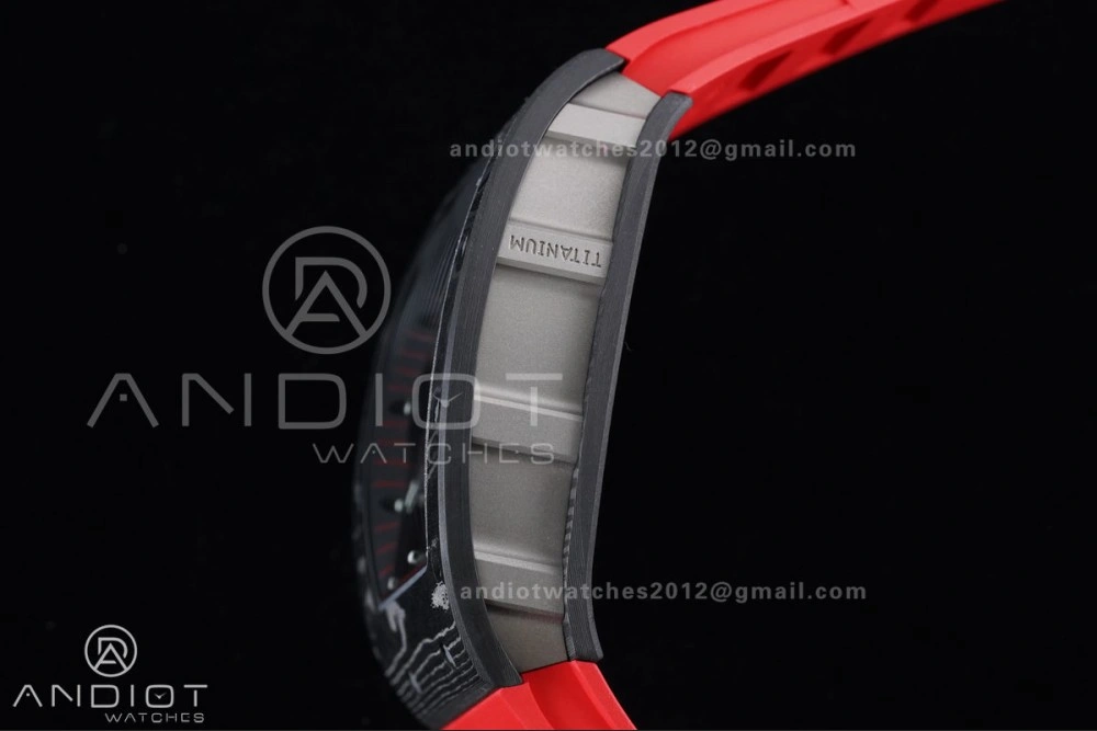 Thermal RM055 NTPT Ti APSF 1:1 Best Edition Black Inner Bezel Red Crown On Red Rubber Strap RMUL2 Super Clone 1235