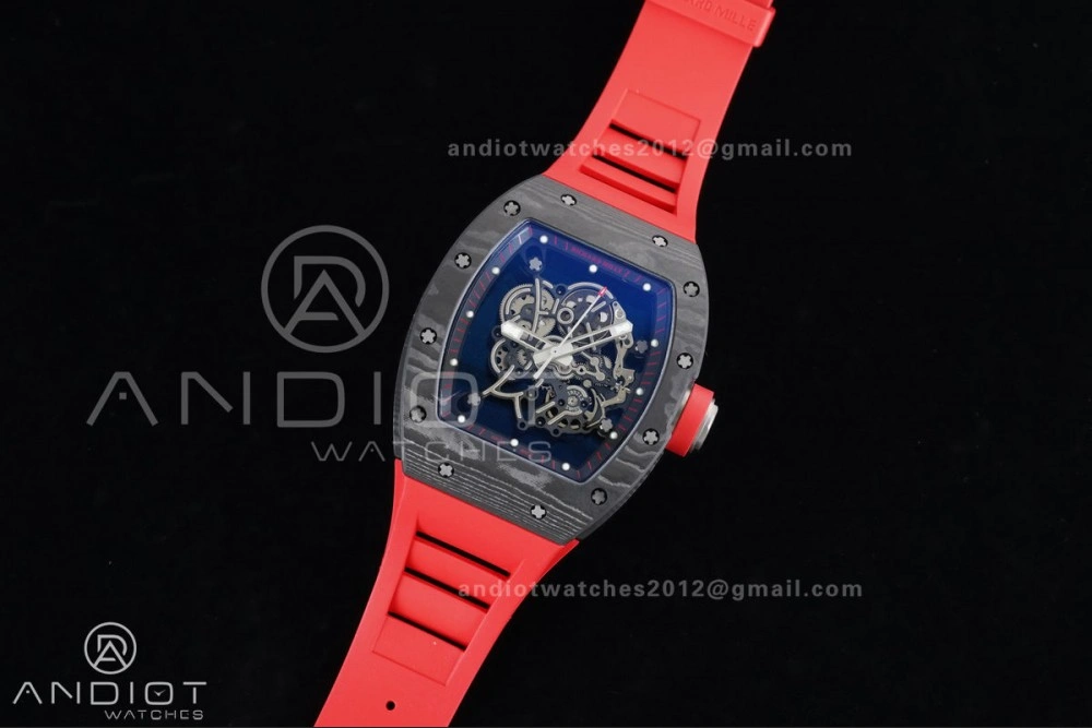 Thermal RM055 NTPT Ti APSF 1:1 Best Edition Black Inner Bezel Red Crown On Red Rubber Strap RMUL2 Super Clone 1235