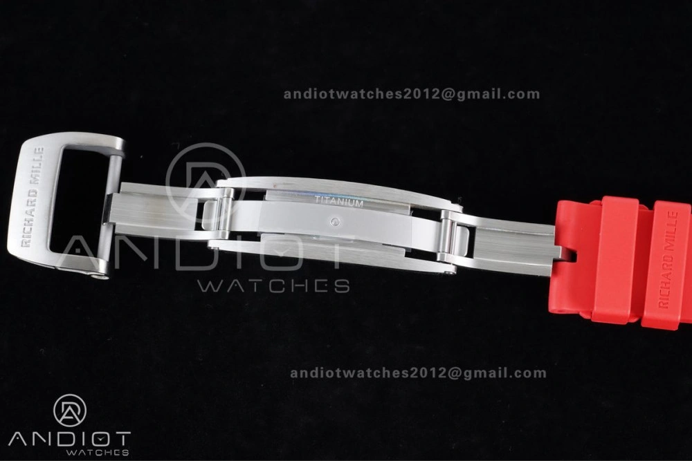Thermal RM055 NTPT Ti APSF 1:1 Best Edition Black Inner Bezel Red Crown On Red Rubber Strap RMUL2 Super Clone 1235