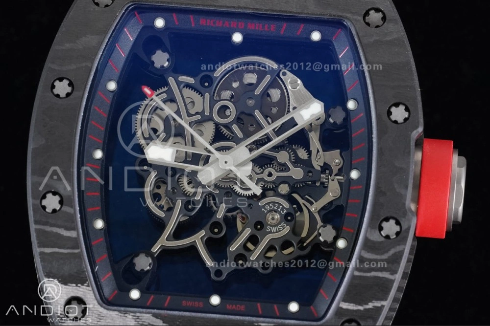 Thermal RM055 NTPT Ti APSF 1:1 Best Edition Black Inner Bezel Red Crown On Red Rubber Strap RMUL2 Super Clone 1235