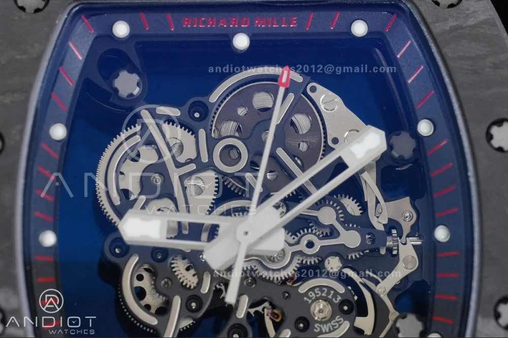 Thermal RM055 NTPT Ti APSF 1:1 Best Edition Black Inner Bezel Red Crown On Red Rubber Strap RMUL2 Super Clone 1235