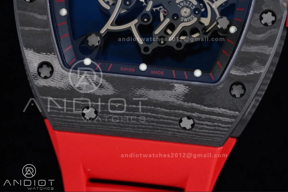 Thermal RM055 NTPT Ti APSF 1:1 Best Edition Black Inner Bezel Red Crown On Red Rubber Strap RMUL2 Super Clone 1235