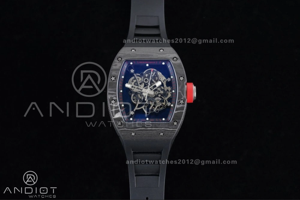 FashionForward RM055 NTPT Ti APSF 1:1 Best Edition Black Inner Bezel Red Crown on Black Rubber Strap RMUL2 Super Clone 1233