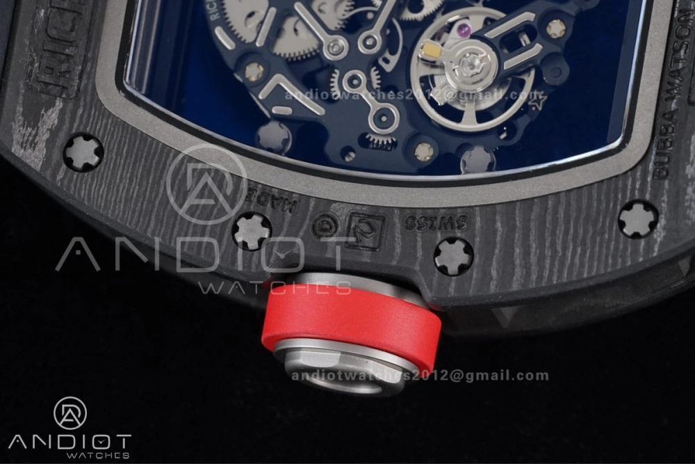 FashionForward RM055 NTPT Ti APSF 1:1 Best Edition Black Inner Bezel Red Crown on Black Rubber Strap RMUL2 Super Clone 1233