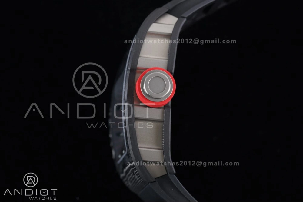 FashionForward RM055 NTPT Ti APSF 1:1 Best Edition Black Inner Bezel Red Crown on Black Rubber Strap RMUL2 Super Clone 1233