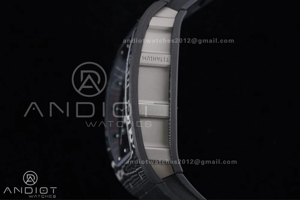 FashionForward RM055 NTPT Ti APSF 1:1 Best Edition Black Inner Bezel Red Crown on Black Rubber Strap RMUL2 Super Clone 1233