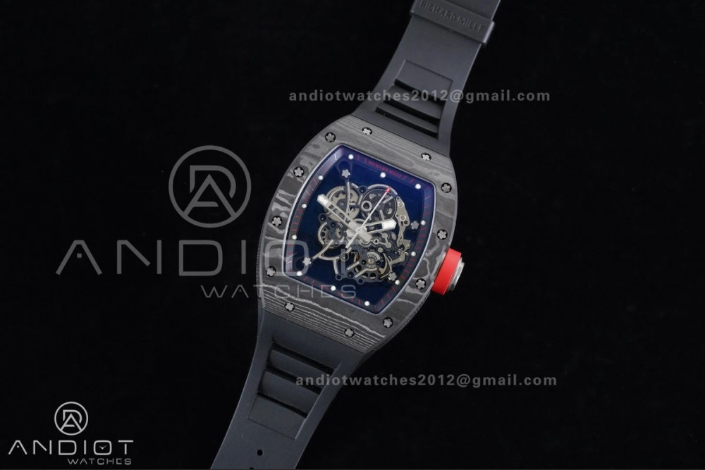 FashionForward RM055 NTPT Ti APSF 1:1 Best Edition Black Inner Bezel Red Crown on Black Rubber Strap RMUL2 Super Clone 1233