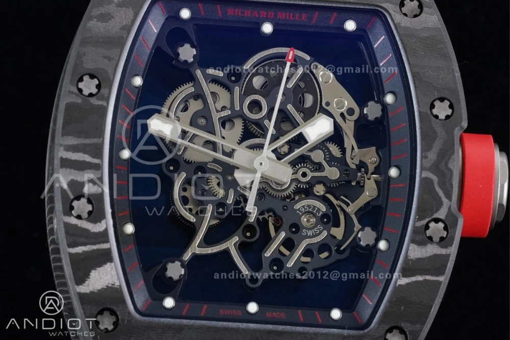 FashionForward RM055 NTPT Ti APSF 1:1 Best Edition Black Inner Bezel Red Crown on Black Rubber Strap RMUL2 Super Clone 1233