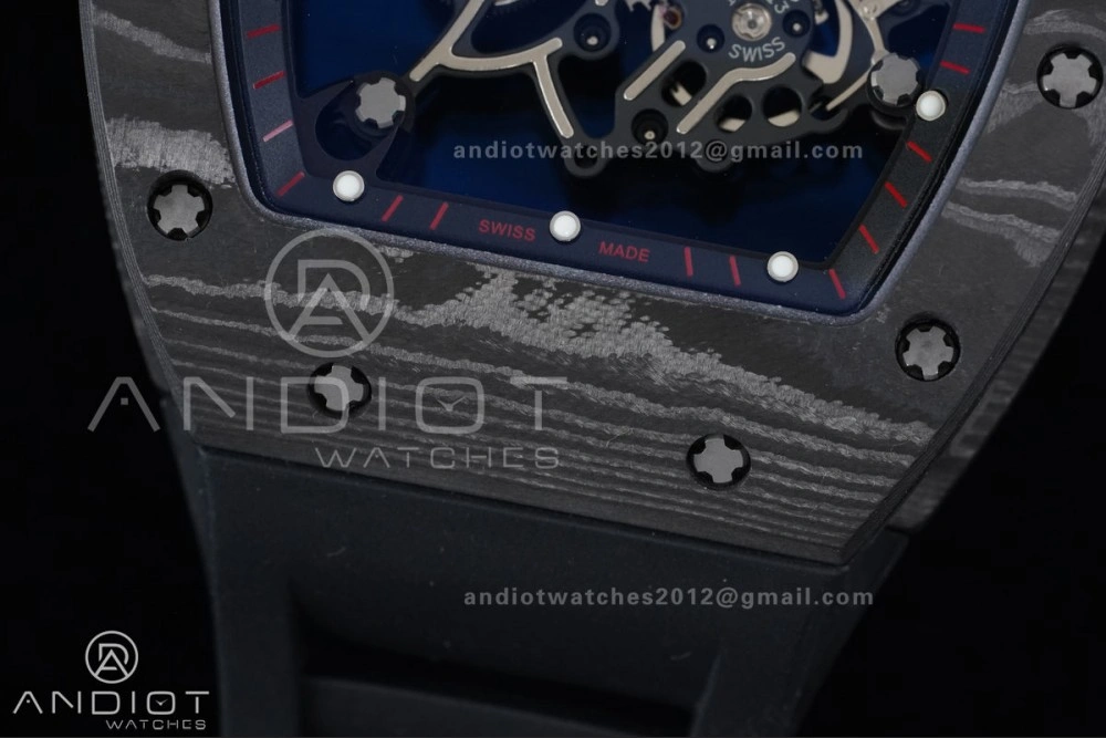 FashionForward RM055 NTPT Ti APSF 1:1 Best Edition Black Inner Bezel Red Crown on Black Rubber Strap RMUL2 Super Clone 1233