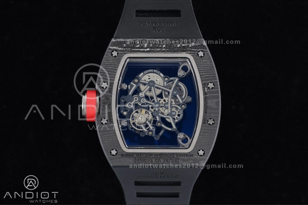 FashionForward RM055 NTPT Ti APSF 1:1 Best Edition Black Inner Bezel Red Crown on Black Rubber Strap RMUL2 Super Clone 1233