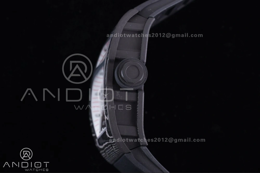 QuickDry RM055 NTPT Ti APSF 1:1 Best Edition White Inner Bezel Black Crown on Rubber Strap RMUL2 Super Clone 1234