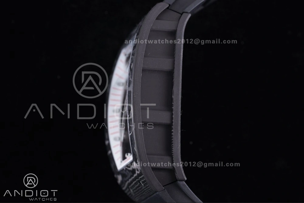 QuickDry RM055 NTPT Ti APSF 1:1 Best Edition White Inner Bezel Black Crown on Rubber Strap RMUL2 Super Clone 1234
