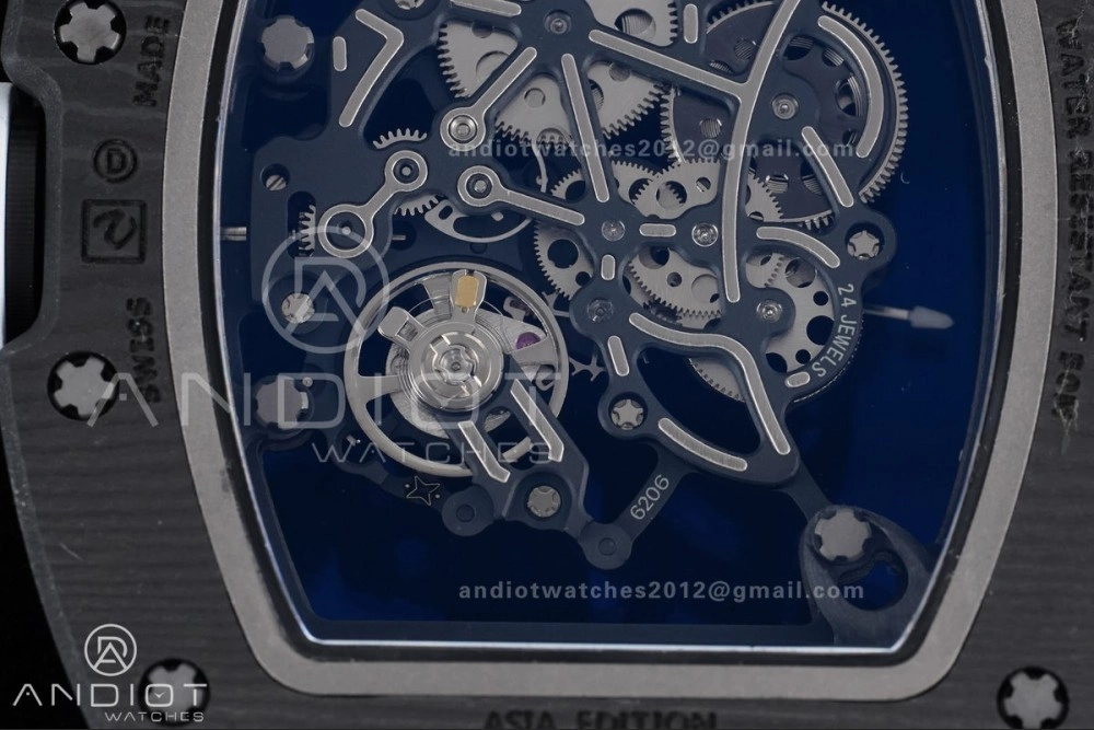 Contemporary RM055 NTPT Ti APSF 1:1 Best Edition White Inner Bezel White Crown on Rubber Strap RMUL2 Super Clone 1242