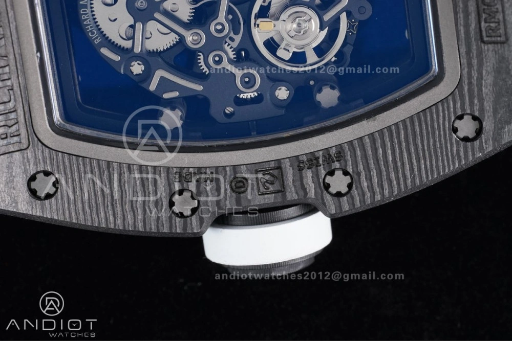 Contemporary RM055 NTPT Ti APSF 1:1 Best Edition White Inner Bezel White Crown on Rubber Strap RMUL2 Super Clone 1242