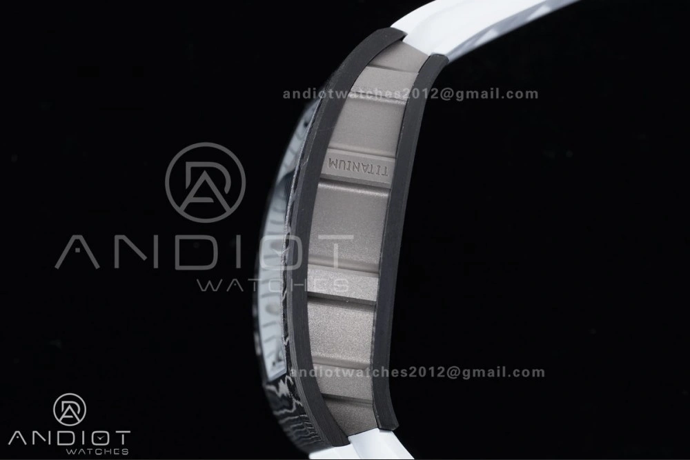 Contemporary RM055 NTPT Ti APSF 1:1 Best Edition White Inner Bezel White Crown on Rubber Strap RMUL2 Super Clone 1242