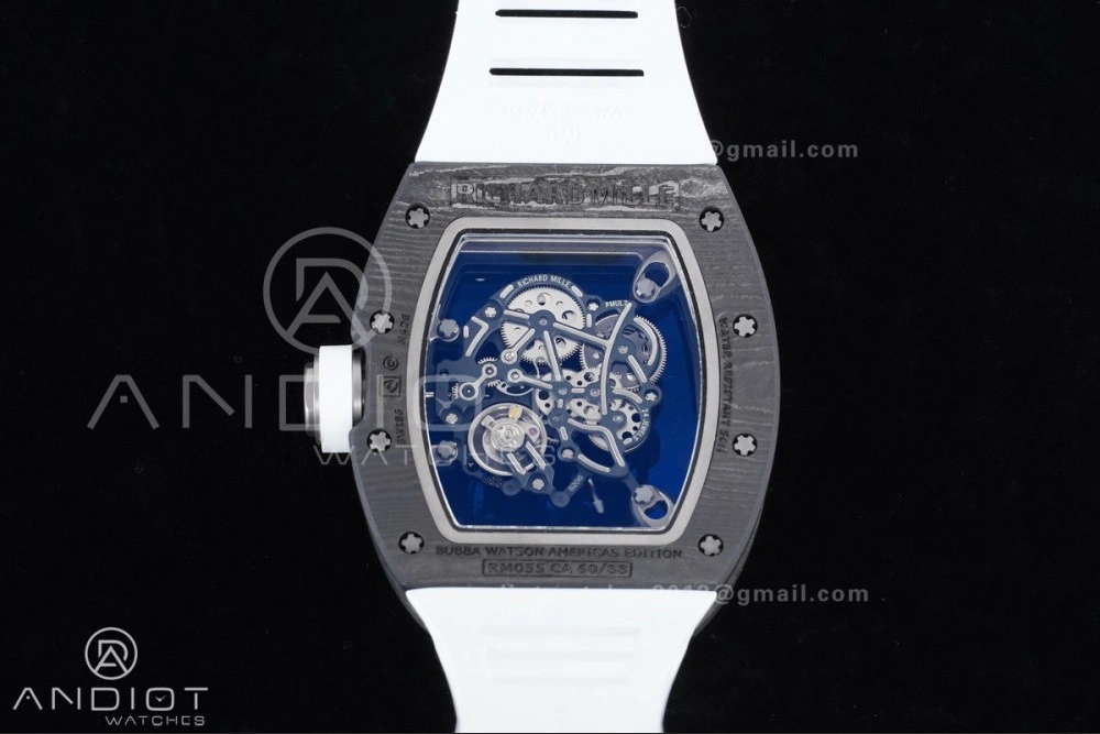 Contemporary RM055 NTPT Ti APSF 1:1 Best Edition White Inner Bezel White Crown on Rubber Strap RMUL2 Super Clone 1242
