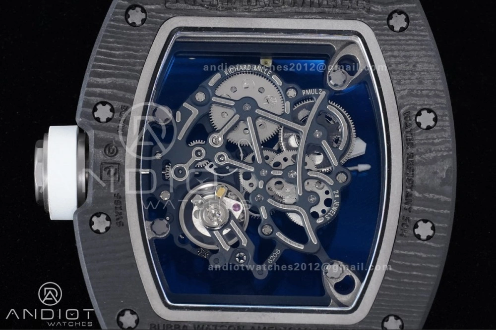 Contemporary RM055 NTPT Ti APSF 1:1 Best Edition White Inner Bezel White Crown on Rubber Strap RMUL2 Super Clone 1242