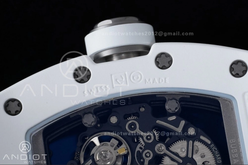 Durable RM055 White Ceramic APSF 1:1 Best Edition on White Rubber Strap RMUL2 Super Clone 1237