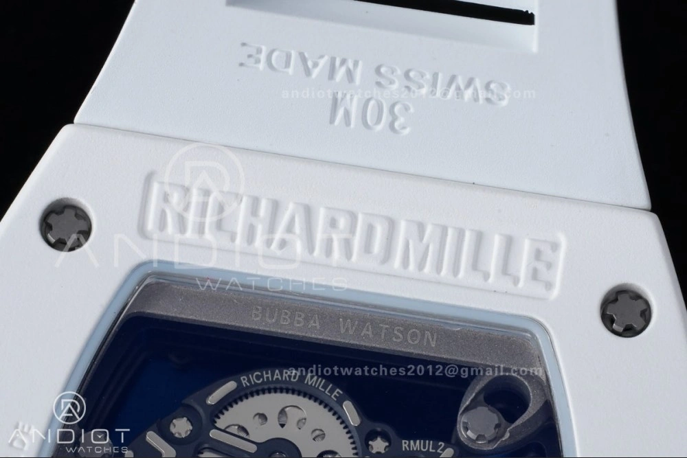 Durable RM055 White Ceramic APSF 1:1 Best Edition on White Rubber Strap RMUL2 Super Clone 1237