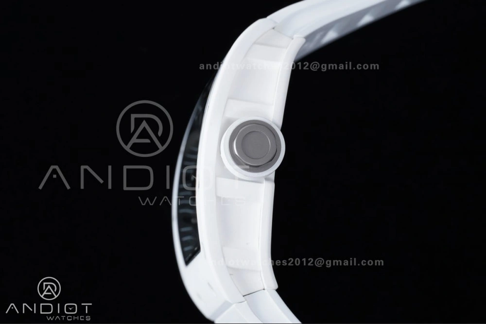 Durable RM055 White Ceramic APSF 1:1 Best Edition on White Rubber Strap RMUL2 Super Clone 1237