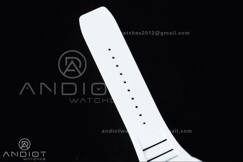 Durable RM055 White Ceramic APSF 1:1 Best Edition on White Rubber Strap RMUL2 Super Clone 1237