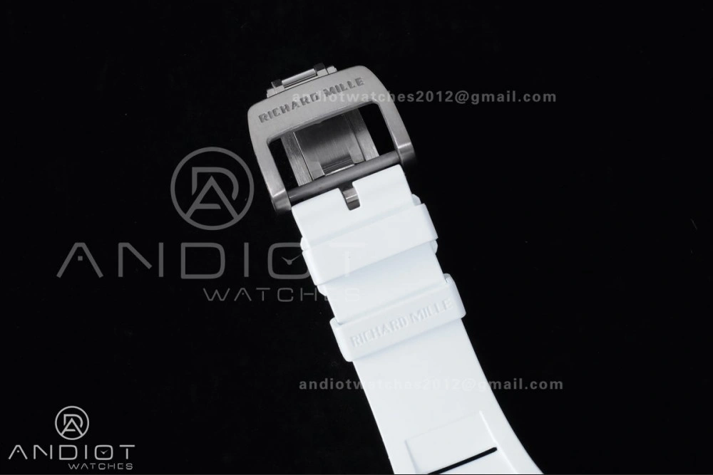 Durable RM055 White Ceramic APSF 1:1 Best Edition on White Rubber Strap RMUL2 Super Clone 1237