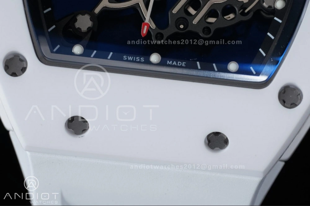 Durable RM055 White Ceramic APSF 1:1 Best Edition on White Rubber Strap RMUL2 Super Clone 1237