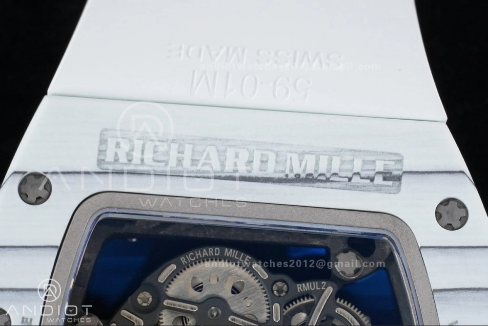 Compact RM061 White Ceramic APSF 1:1 Best Edition on White Rubber Strap RMUL2 Super Clone 1236
