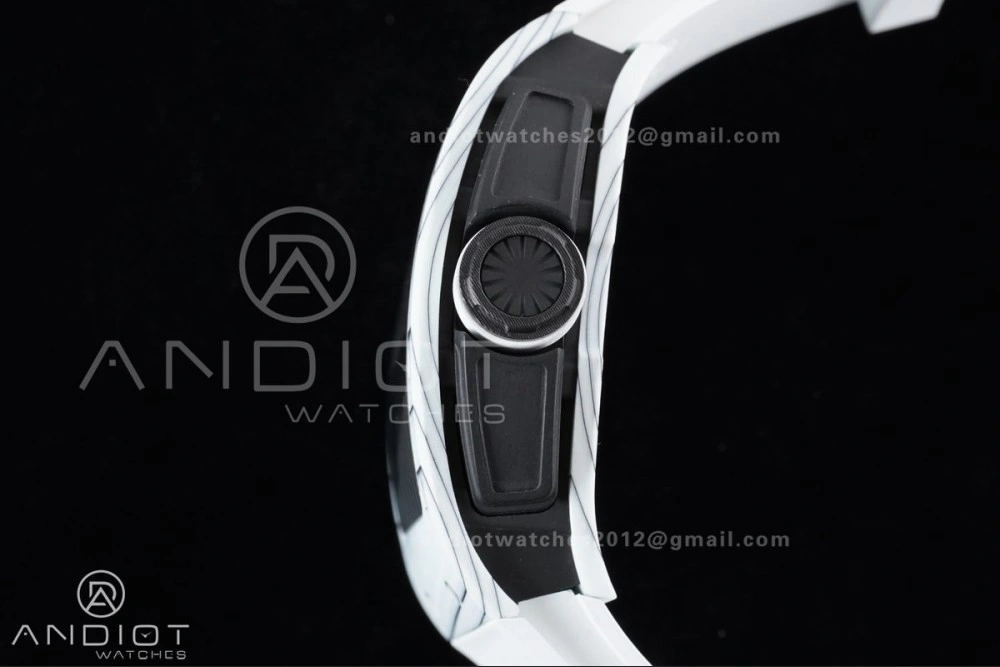 Compact RM061 White Ceramic APSF 1:1 Best Edition on White Rubber Strap RMUL2 Super Clone 1236