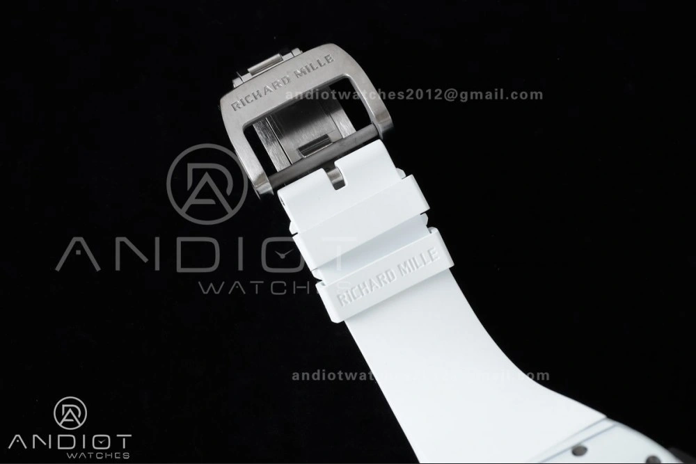 Compact RM061 White Ceramic APSF 1:1 Best Edition on White Rubber Strap RMUL2 Super Clone 1236