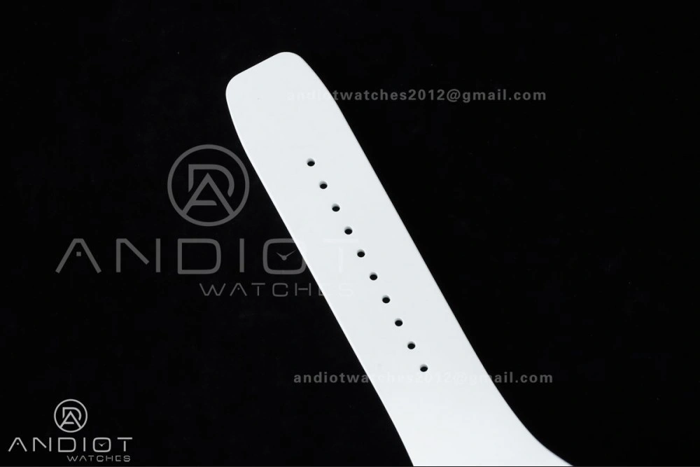Compact RM061 White Ceramic APSF 1:1 Best Edition on White Rubber Strap RMUL2 Super Clone 1236
