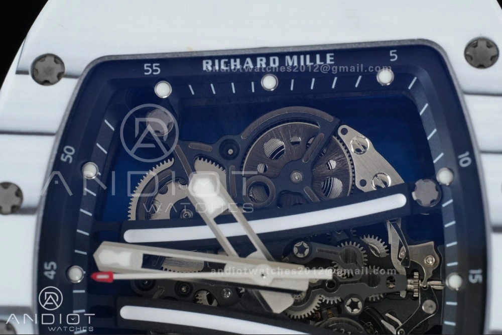 Compact RM061 White Ceramic APSF 1:1 Best Edition on White Rubber Strap RMUL2 Super Clone 1236