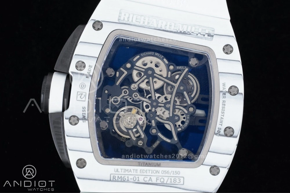 Compact RM061 White Ceramic APSF 1:1 Best Edition on White Rubber Strap RMUL2 Super Clone 1236