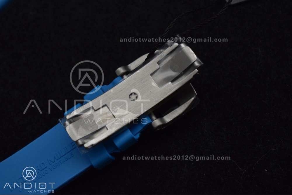 RM56-02 Transparent Tourbillon RMF Best Edition Skeleton Blue Dial on Blue Rubber Strap Durable 1244