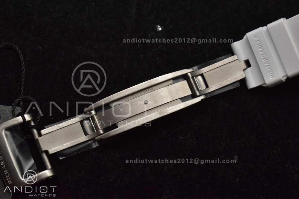 Bold RM56-02 Transparent Tourbillon RMF Best Edition Skeleton Gold Dial on White Rubber Strap 1240