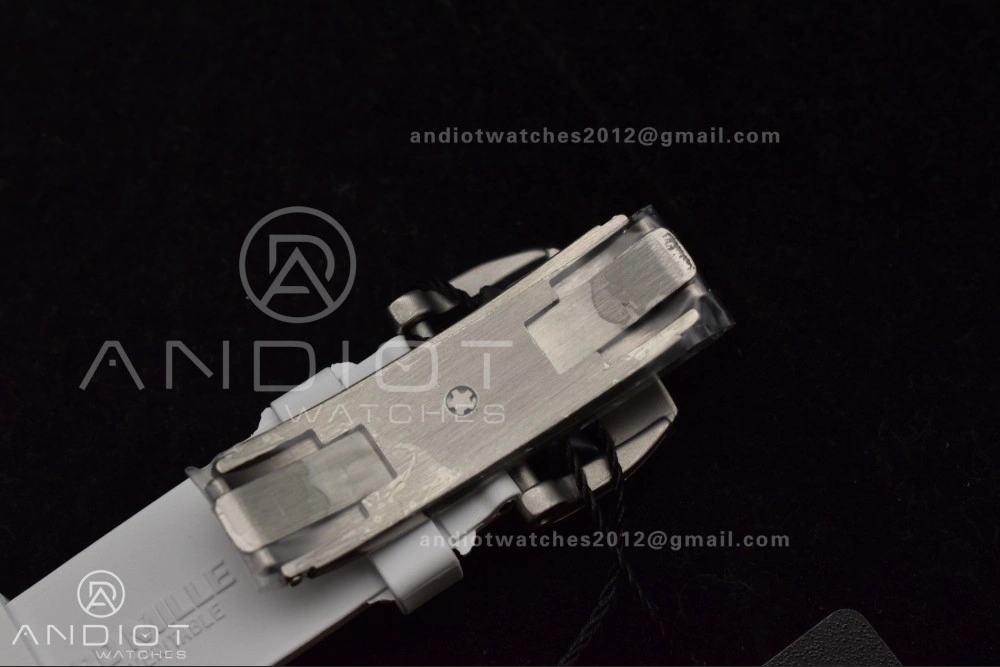 Bold RM56-02 Transparent Tourbillon RMF Best Edition Skeleton Gold Dial on White Rubber Strap 1240
