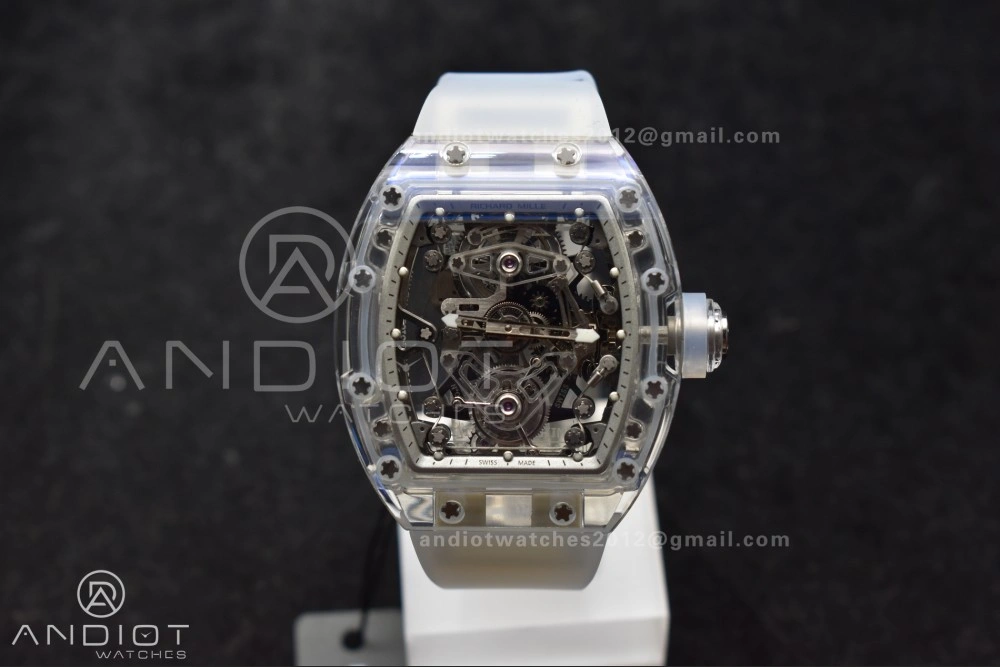 RM56-02 Transparent Tourbillon RMF Best Edition Skeleton White Dial on Transparent Rubber Strap SunProtective 1238