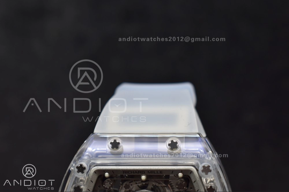 RM56-02 Transparent Tourbillon RMF Best Edition Skeleton White Dial on Transparent Rubber Strap SunProtective 1238